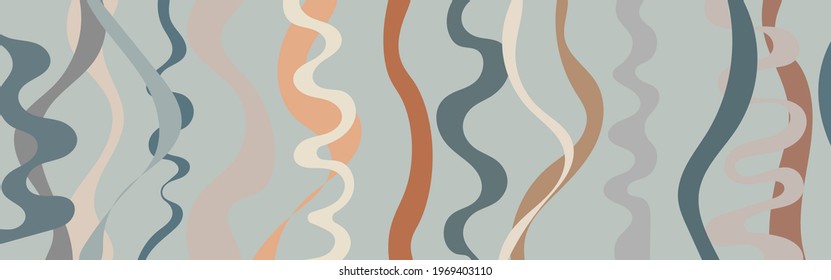 Pastel background with waves and lines in modern African design. Template for a cover or splash with beautiful patterns in soft textures.