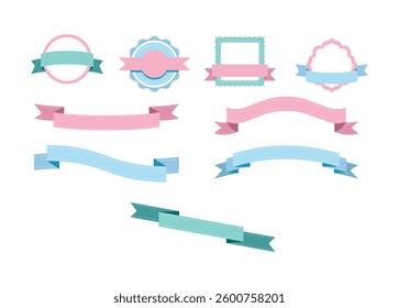Pastel badge design vectors set