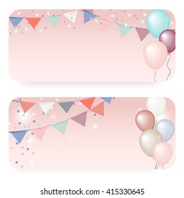 Pastel  Balloons Banner Background Vector Illustration EPS10
