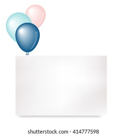 Pastel balloons card background vector illustration