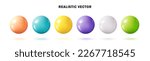 Pastel balls colorful realistic collection. Glossy 3d spheres ball set isolated with shadow.