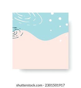 Pastel banner for social networks in an abstract style. Vector background with smooth shapes and hand-drawn elements. Suitable for beauty 