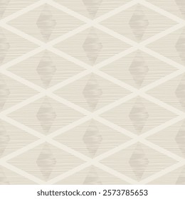 Pastel beige diamond seamless vector pattern background geometric textured for textile wallpaper
