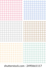 Pastel Beige Gingham Background Pattern Wallpaper Set