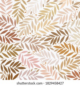 Pastel beige leaf background pattern