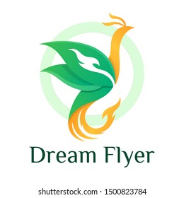 Pastel bird on circle background logo vector.