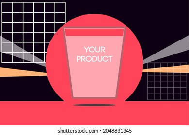 pastel black red background for product podium. minimal design studio