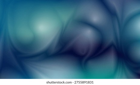 Pastel blue abstract liquid neon gradient background with smooth color transitions and ambient occlusion effect. Futuristic dark space modern template for design concepts. Vector illustration.