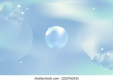 Pastel Blue And Cream Abstract Gradient Background with 3d spheres and shines. Vector Illustration. EPS 10.