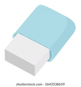 pastel blue eraser, ideal for students to correct writing and drawing mistakes in the classroom.