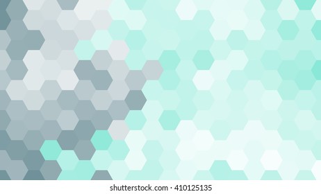 Pastel blue geometric hexagon pattern without contour.  Graphic wallpaper for winter theme. Concept of crystal ice, jewel, treasure, diamond. Seamless pattern.