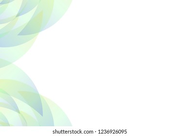 pastel blue green petal abstract background, simple curve layer template, multicolor transparent backdrop, vector illustration