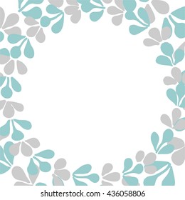 Pastel blue laurel wreath vector frame