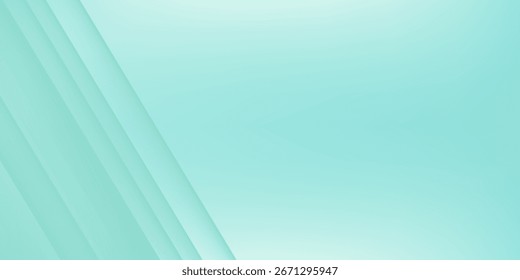 Plantilla de presentación de fondo de líneas abstractas de menta azul pastel