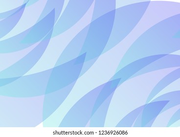 pastel blue petal abstract background, simple curve layer template, multicolor transparent backdrop, vector illustration