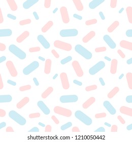 Pastel Blue and pink. Colorful donut or cake glaze seamless pattern with sprinkle topping. Vector
