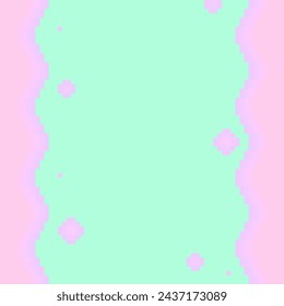 Pastel Blue and Pink Fluid Frame Background, Pixel Art