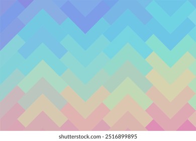 Pastel blue and pink mosaic arrow tile pattern for background. Geometric abstract pixel background.