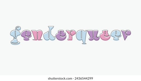 Pastel Blue, Pink and Purple Bold Genderqueer Bold Typography in lowercase Template, White Background