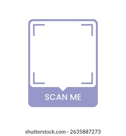 Pastel Blue QR Scan Frame Soft UI Design with Scan Me Tag