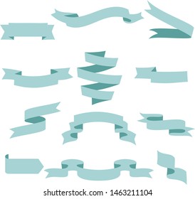 Pastel Blue Ribbon Set Inisolated White Stock Vector (Royalty Free ...