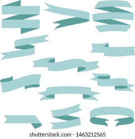 Pastel Blue Ribbon Set Inisolated White Stock Vector (Royalty Free ...