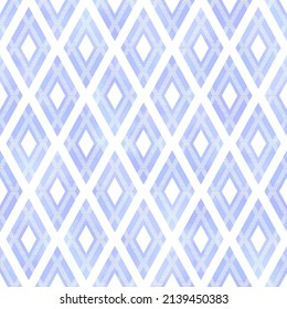 Pastel Blue Seamless Pattern Vector with Geometric Rhombus Shapes