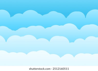 Pastel blue sky with cloud for summer and spring background. Vector illustration. Abstract Nature wallpaper