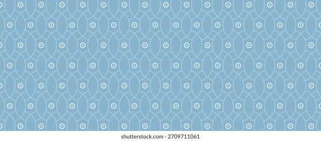 Pastel Blue Spacious Oval Repeat Geometry