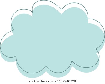Nudelblauer Denkblase Doodle Vektor: Kreatives Design für pensive Gedanken