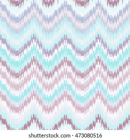 Pastel blue traditional ikat ornament. Vector zig zag gradient seamless pattern. Pastel chevron background.