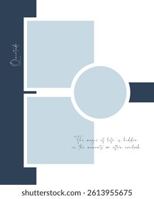 Pastel blue wallpaper collage frame background