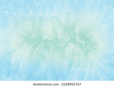 Pastel blue watercolor background. Soft puffy ink strokes. Aquarelle water blue watercolour smudge winter background, aqua blue, blooming image. Mint green, blue wash fading digital paper texture