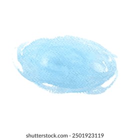 Pastel blue watercolor blot background. Brush stroke abstract shape. Paint stain wallpaper.