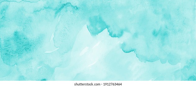 pastel blue watercolor vector background with watercolor painted texture blotches and brush strokes in Easter and spring colors of blue green