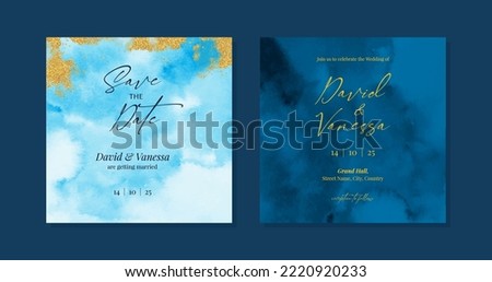 Pastel blue wedding invite template for social media template