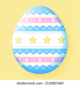 pastel Blue Yellow Pink easter egg traditional pattern isolated pastel 3d layer cutout paper card