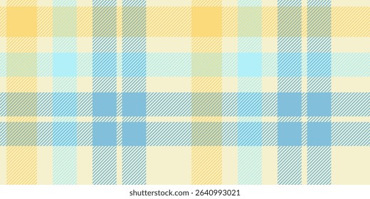 Pastel Blue and Yellow Plaid Pattern, Seamless Tartan Checkered Design, Perfect for Textiles, Wallpapers, Fashion, and Spring Decor