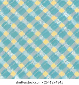 Pastel blue and yellow plaid, Plaid seamless pattern, Vector illustration background for print the paper.