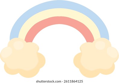 Pastel blue yellow red rainbow clip art yellow clouds