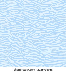 Pastel blue zebra seamless repeat pattern. Vector, editable animal all over print on light blue background.