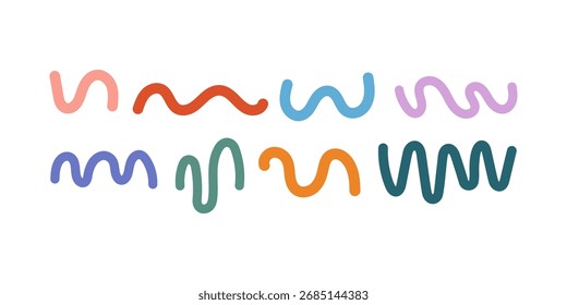 Paquete de Vector de línea boho pastel en tonos suaves. Elementos abstractos dibujados a mano perfectos para carteles, marcas estéticas, estampados murales y decoración minimalista.