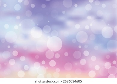 Pastel Bokeh Gradiente Vetor de Fundo, Design de Círculos de Luz Desfocada Suave, Papel de Parede Colorido Sonhador Abstrato, Textura Brilhante, Arte de Desfoque Mínima Moderna, Modelo de Padrão de Bolha Desfocada Brilhante