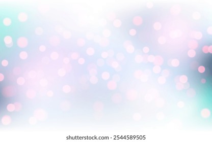 Pastel Bokeh Light com Matizes Azul e Rosa. Sonhador Círculos Turvos em tons delicados pastel, decoração de fundo