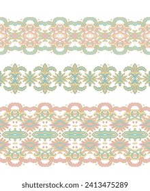 Pastel border ornament,  on white background, ornamental decor