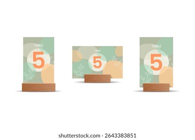 Pastel Botanical Table Number 5 template– Elegant Wedding or Event Design