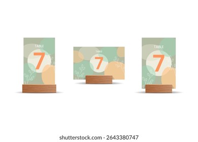 Pastel Botanical Table Number 7 Card Mockup – Minimal Elegant Event Decor Template