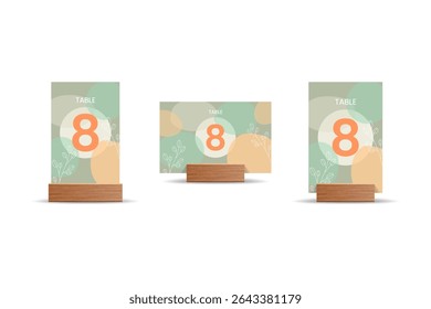 Pastel Botanical Table Number 8 Mockup – Elegant Minimal Wedding