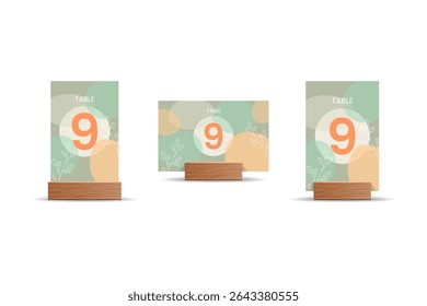 Pastel Botanical Table Number 9 Mockup – Elegant Minimal Wedding or Event Design