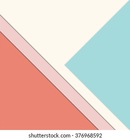 Pastel brochure layout design - soft minimalistic presentation background with layered paper - trendcolors 2016 with Peach Echo, Limpet Shell and Rose Quartz